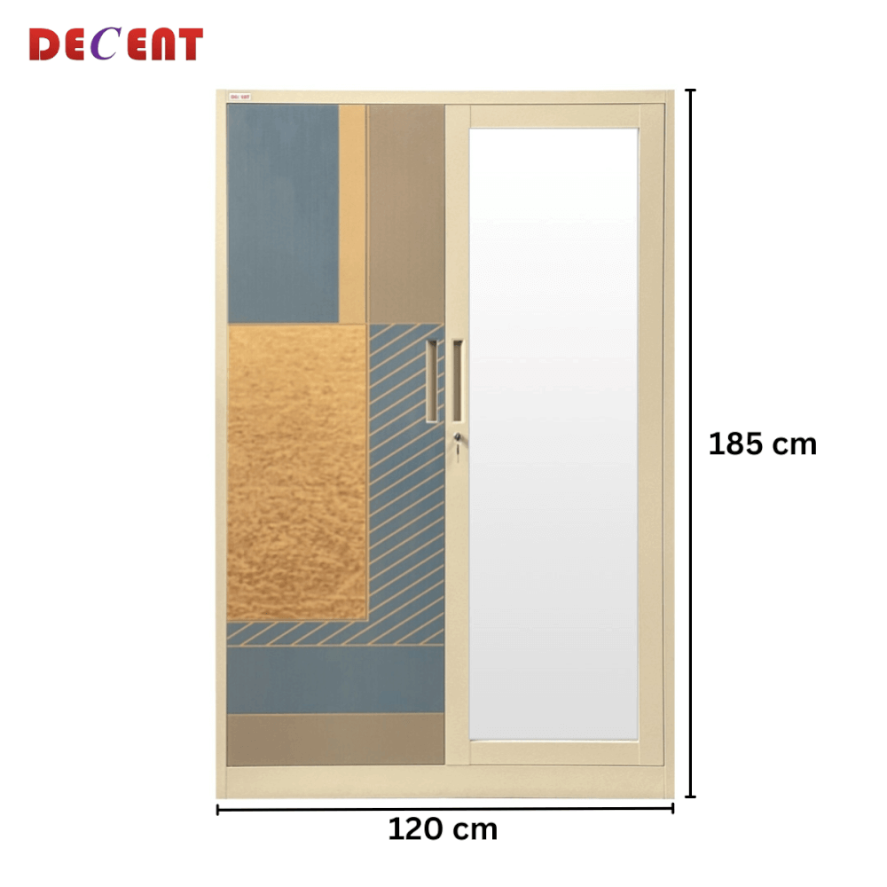 ตู้เสื้อผ้าเหล็ก บานเปิด 2 ประตู DECENT ลาย PATTERN 120ซม._1